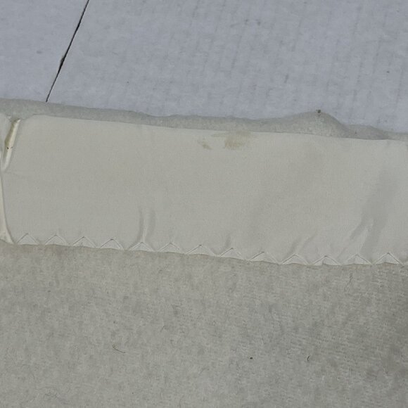 Vintage Fleece‎ Satin Trim Baby Blanket Ivory Thermal Set Of 2 - Picture 10 of 11